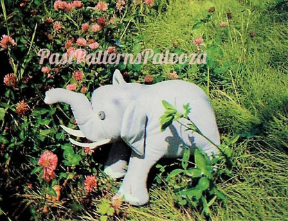 Vintage Sewing Pattern 20" Elephant Doll Fabric Soft Sculpture Plush Toy PDF Instant Digital Download Realistic Jungle Zoo Safari Animal