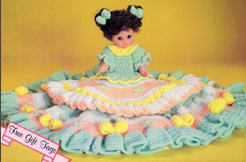Vintage Crochet Pattern 13" Elizabeth Bed Doll Dress Outfit for 13 or 14 Inch Dolls PDF Instant Digital Download Sweet Dreams 10 Ply