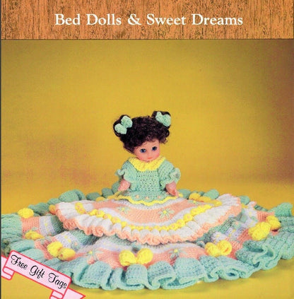 Vintage Crochet Pattern 13" Elizabeth Bed Doll Dress Outfit for 13 or 14 Inch Dolls PDF Instant Digital Download Sweet Dreams 10 Ply