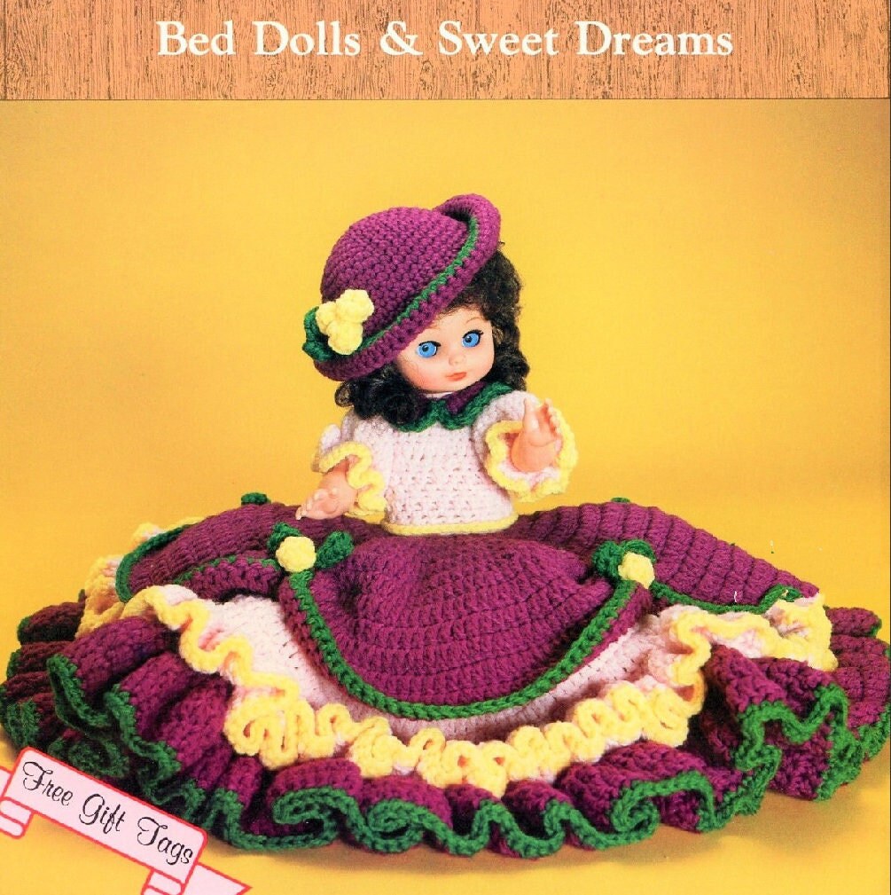 Vintage Crochet Pattern Pretty Rachel Bed Doll Dress Outfit for 13" Dolls PDF Instant Digital Download Sweet Dreams Dumplin Designs