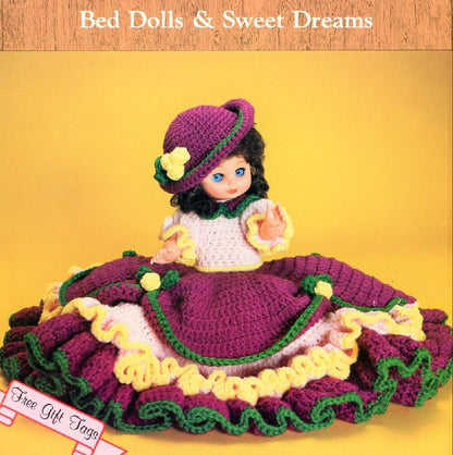 Vintage Crochet Pattern Pretty Rachel Bed Doll Dress Outfit for 13" Dolls PDF Instant Digital Download Sweet Dreams Dumplin Designs