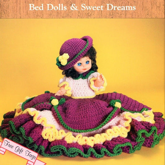 Vintage Crochet Pattern Pretty Rachel Bed Doll Dress Outfit for 13" Dolls PDF Instant Digital Download Sweet Dreams Dumplin Designs