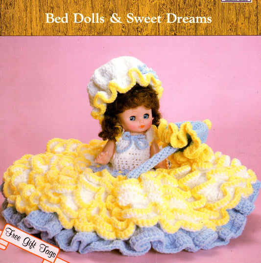Vintage Claire Bed Doll Ruffle Dress Outfit Pattern To Crochet for 13" Dolls PDF Instant Digital Download Sweet Dreams Dumplin Designs 4 Ply