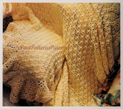 Vintage Crochet Pattern Victorian Buttercup Baby Afghan Cluster Stitch Nursery Blanket PDF Instant Digital Download 5 Ply