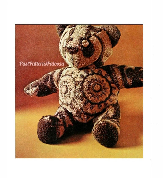 Vintage Sewing Pattern 30" Bath Towel Teddy Bear PDF Instant Digital Download Retro Soft Stuffed Animal Toy