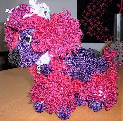 Vintage Knitting Pattern 10" Knit Poodle Toy Dog PDF Instant Digital Download Retro 1950s Stuffed Plush Girl Puppy Amigurumi 3 Ply