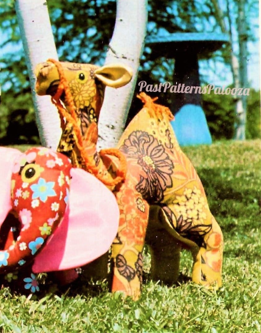 Vintage Sewing Pattern 16" Cotton Print Camel Soft Fabric Toy PDF Instant Digital Download Sewn Retro Stuffed Animal