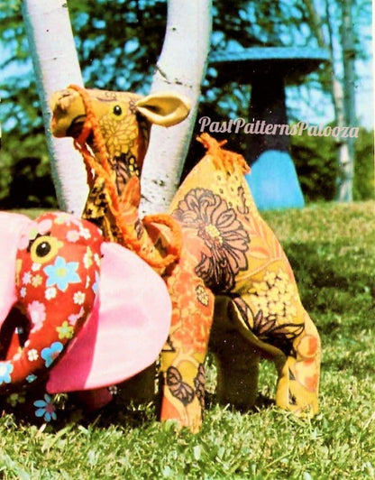 Vintage Sewing Pattern 16" Cotton Print Camel Soft Fabric Toy PDF Instant Digital Download Sewn Retro Stuffed Animal