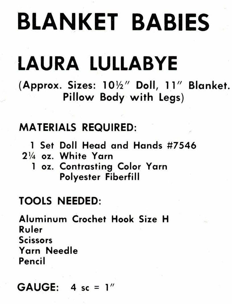 Vintage Crochet Patterns 10" Baby in a Blanket Dolls and Clothes for 7" Dolls PDF Instant Digital Download Retro Blanket Baby Dolls