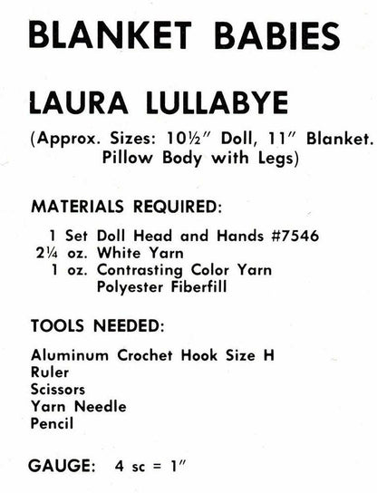Vintage Crochet Patterns 10" Baby in a Blanket Dolls and Clothes for 7" Dolls PDF Instant Digital Download Retro Blanket Baby Dolls