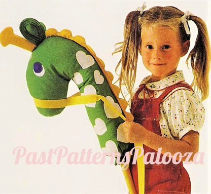 Vintage Sewing Pattern Hobby Horse Giraffe Soft Toy PDF Instant Digital Download Childs Ride On Stick Toy