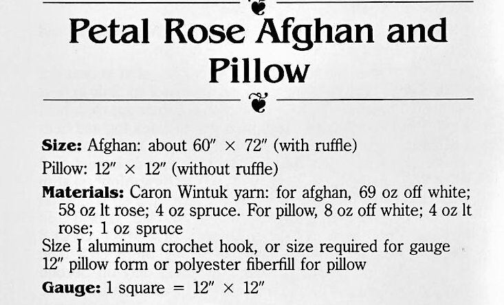 Vintage Crochet Pattern Ruffles Roses Granny Square Afghan & Pillow Set PDF Instant Digital Download Petal Rose Flowers Blanket 60x72 10 Ply