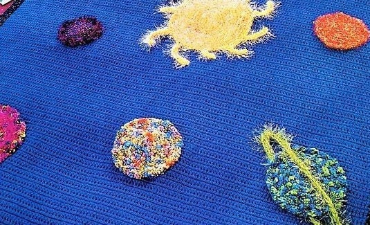 Vintage Crochet Pattern Sci Fi Solar System Planets Afghan PDF Instant Digital Download Galaxy Outer Space Throw Blanket 48x58 10 Ply