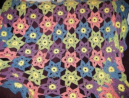 Vintage Crochet Pattern Pretty Field of Wildflowers Afghan Blanket Pattern PDF Instant Digital Download Floral Motifs Throw 46x66 10 Ply