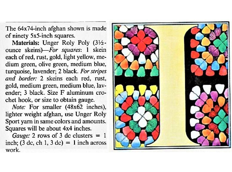 Vintage Crochet Pattern Retro Country Rainbow Classic Granny Squares Afghan PDF Instant Digital Download Scrap Yarn Blanket 64x74 10 Ply