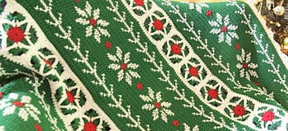 Vintage Crochet Pattern Granny Square Alpine Poinsettia Afghan PDF Instant Digital Download Cross Stitch Christmas Blanket 50x60 10 Ply