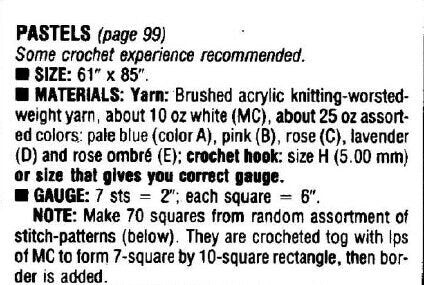 Vintage Crochet Pattern Pastel Granny Square Sampler Afghan Lightweight Lattice Lace Design PDF Instant Digital Download 10 Ply 61x85