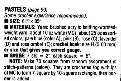 Vintage Crochet Pattern Pastel Granny Square Sampler Afghan Lightweight Lattice Lace Design PDF Instant Digital Download 10 Ply 61x85