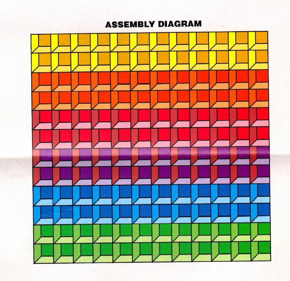Vintage Crochet Pattern Rainbow Attic Window Granny Square Afghan PDF Instant Digital Download Scrapghan Throw Blanket  47x47 10 Ply