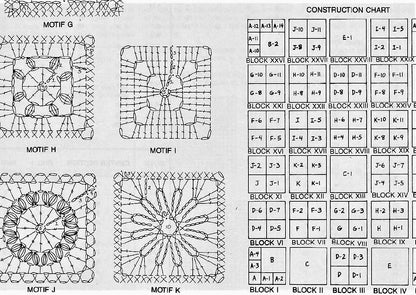 Vintage Crochet Pattern Granny Square Sampler Afghan Patchwork Garden PDF Instant Digital Download 11 Motifs Blanket 50x64 10 Ply