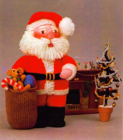 Vintage Knitting Pattern 12" Santa Claus and Mrs. Claus Soft Toy Dolls PDF Instant Digital Download Christmas Amigurumi DK 8 Ply