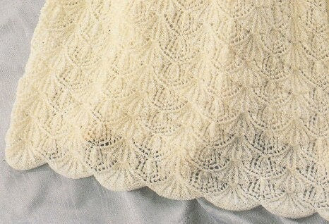 Vintage Knitting Pattern Baby Girl Long Heirloom Christening Gown Dress and Shawl Set PDF Instant Digital Download Baptism 0-6m 3 Ply
