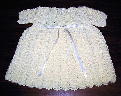 Vintage Knitting Pattern Knit Baby Girl Heather Ripple Eyelet Layette Set PDF Instant Digital Download Sweater Dress Booties Bonnet Mitts