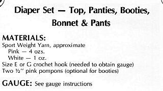 Vintage Crochet Pattern Baby Girl 5 Piece Sun Suit Set PDF Instant Digital Download Bonnet Top Panties Booties 0-6 months 5 Ply