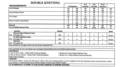Vintage Knitting Pattern Knit Baby Girl Matinee Coat Jackets Bonnet Set PDF Instant Digital Download Preemie - 12m DK