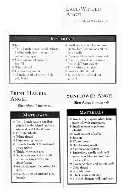 Vintage Sewing Pattern 9" Handkerchief Angel Dolls PDF Instant Digital Download 3 Cute Celestial Hankie Designs Quick Easy Sew Toy Dolls