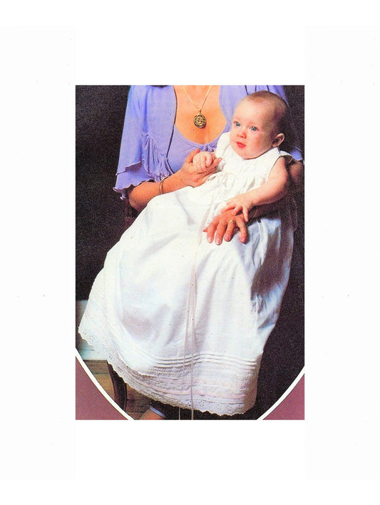 Vintage Sewing Pattern Baby Victorian Petticoat Christening Dress PDF Instant Digital Download Heirloom Quality Gown Tucked Yoke 3-6 m