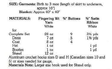 Vintage Crochet Pattern Baby Christening Set 5 Piece Dress Coat Hat Booties Shawl PDF Instant Digital Download Baptism Gown 0-3m 4 Ply