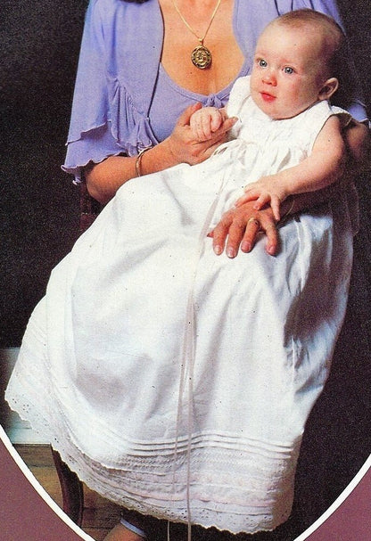 Vintage Sewing Pattern Baby Victorian Petticoat Christening Dress PDF Instant Digital Download Heirloom Quality Gown Tucked Yoke 3-6 m