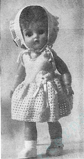 Vintage Knitting Pattern Knit Doll Clothes Outfits For 12 13 Inch Dolls PDF Instant Digital Download Retro 1966 Clothing 3 Ply 6 Ply