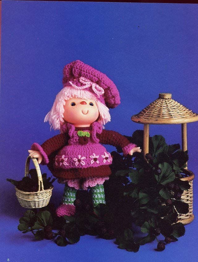 Vintage Crochet Patterns Yarn Head Dolls Outfits Flavorful Friends Dumplin Designs Mitzy PDF Instant Digital Download 12 Yummy Dolls 1980s