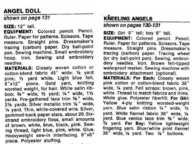 Vintage Sewing Pattern Christmas Angel Dolls in 3 Sizes Fabric Soft Sculpture Toys PDF Instant Digital Download Kneeling Praying Angels