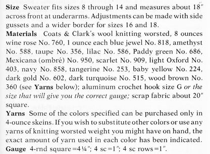 Vintage Crochet Pattern Womens Granny Square Collage Sweater Top PDF Instant Digital Download Groovy Gypsy Boho Pullover Jumper 4 Ply