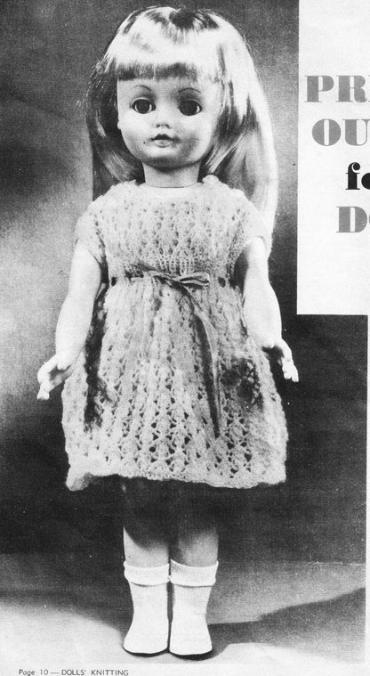 Vintage Knitting Patterns Knit Doll Clothes Outfits For 12 13 14 15 Inch and Fashion Dolls PDF Instant Download Retro 1960s Clothing 3 Ply