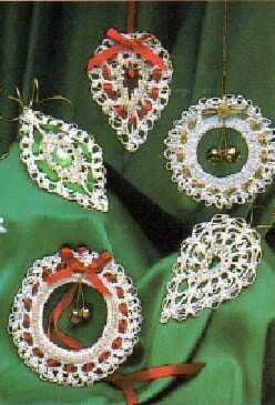Vintage Crochet Patterns Victorian Ornaments Thread Lace Angels Hearts Wreaths Shapes PDF Instant Digital Download