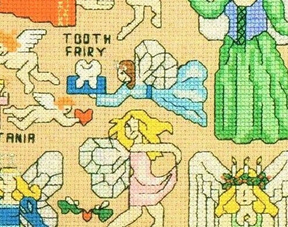 Vintage Cross Stitch Patterns Mini Angels Fairies Motifs PDF Instant Digital Download Tooth Fairy Godmother Guardian Angel Embroidery A1