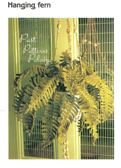 Vintage Crochet Pattern Realistic Potted Fern Plant PDF Instant Digital Download Hanging House Plant 5 Ply