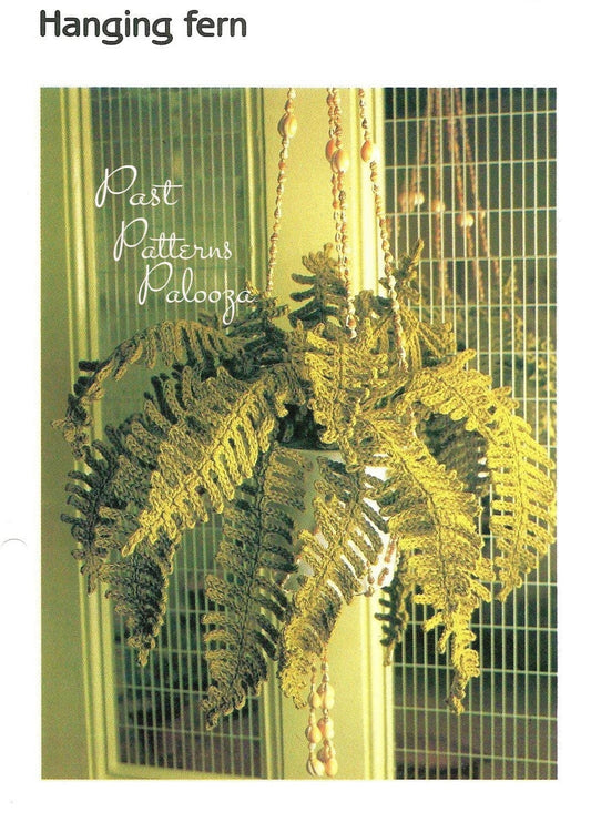 Vintage Crochet Pattern Realistic Potted Fern Plant PDF Instant Digital Download Hanging House Plant 5 Ply