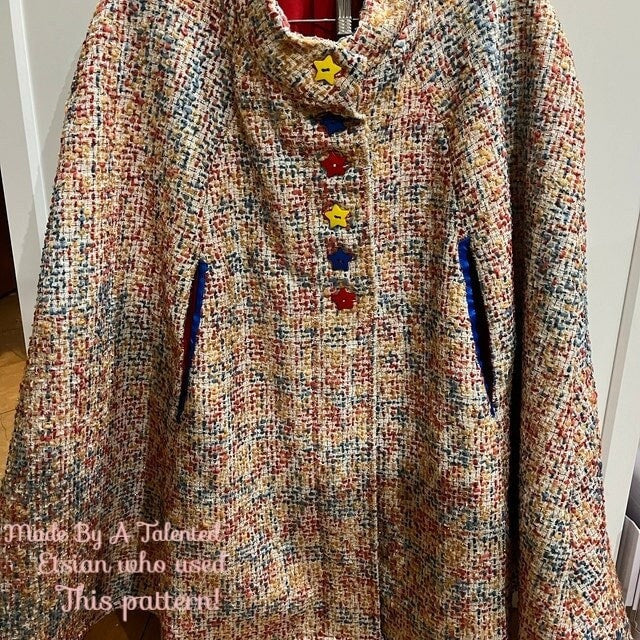 Vintage Sewing Pattern Womens Wool Tweed Cape Coat PDF Instant Digital Download Groovy A-Line Cloak 1973