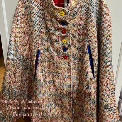 Vintage Sewing Pattern Womens Wool Tweed Cape Coat PDF Instant Digital Download Groovy A-Line Cloak 1973