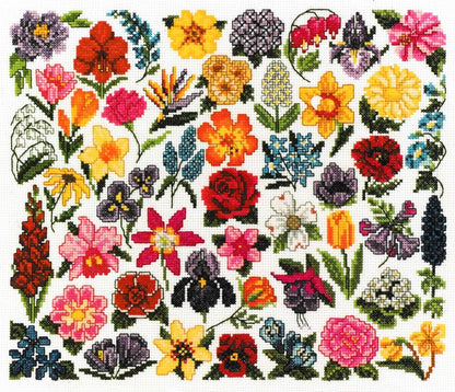 Vintage Cross Stitch Patterns Mini Spring Garden Flowers Motifs PDF Instant Digital Download Embroidery 40 Miniature Floral Designs A1