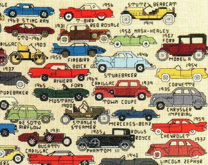 Vintage Cross Stitch Patterns Mini Classic Cars Motifs PDF Instant Digital Download Embroidery 35 Retro Automobile Designs A1