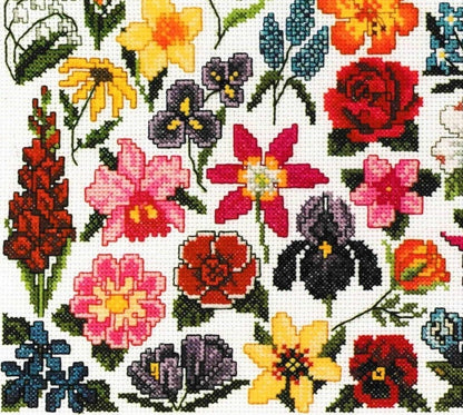 Vintage Cross Stitch Patterns Mini Spring Garden Flowers Motifs PDF Instant Digital Download Embroidery 40 Miniature Floral Designs A1
