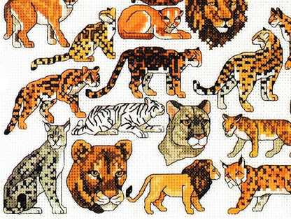Vintage Cross Stitch Patterns Mini Wild Cat Big Cats Motifs PDF Instant Digital Download Embroidery Lion Tigers Wildcats Lynx 39 Designs A1