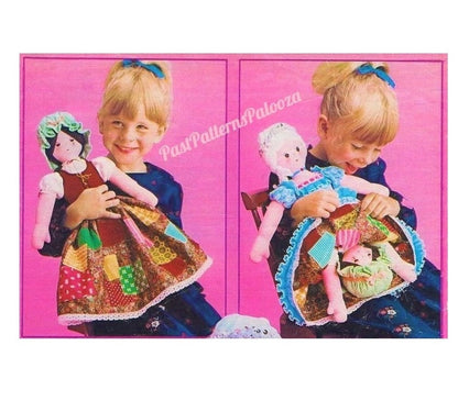 Vintage Sewing Pattern 18" Fabric Cinderella Topsy Turvy Doll c. 1975 PDF Instant Digital Download Retro Toy Fairytale Dolly Rags to Riches