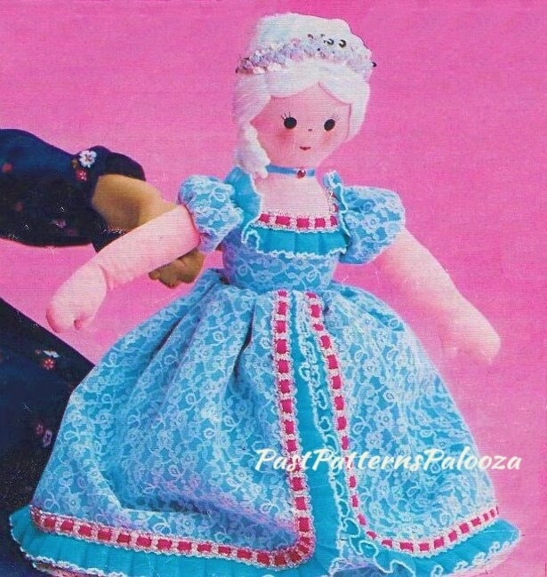 Vintage Sewing Pattern 18" Fabric Cinderella Topsy Turvy Doll c. 1975 PDF Instant Digital Download Retro Toy Fairytale Dolly Rags to Riches